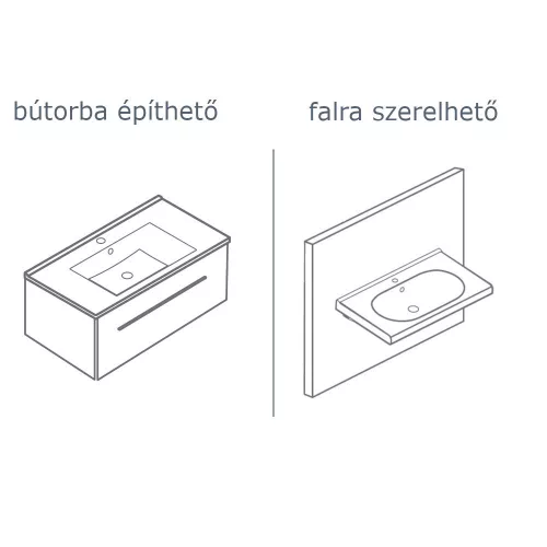 CeraStyle CITY MINI porcelán mosdó - jobb csaplyuk 25 x 50 cm