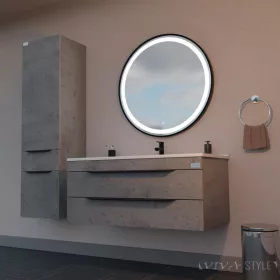   TMP VOX 85 szürke fali függesztett fürdőszobabútor 85 cm műmárvány mosdókagylóval