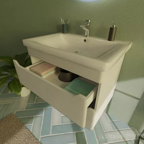TMP SHARP 65 fali függesztett fürdőszobabútor 65 cm Sanovit Soft 13065 porcelán mosdókagylóval