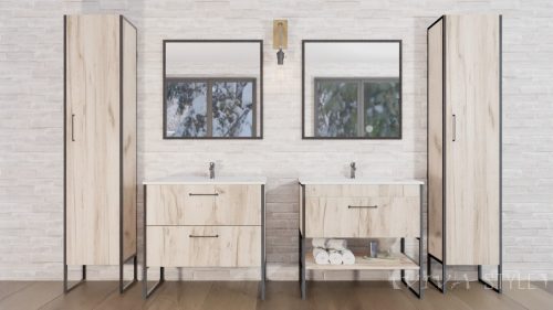 TMP IRON 85 lábon álló fürdőszobabútor 85 cm Sanovit Atria 9085 porcelán mosdókagylóval