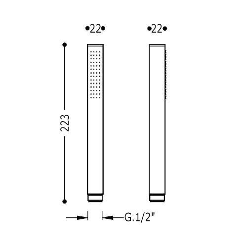 Tres QUADRO zuhanyfej szögletes (RÉZ), vízkőmentes, MATT FEKETE (00663901NM)