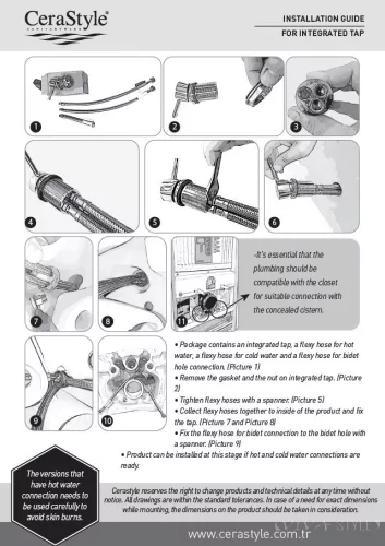 CeraStyle IBIZA fali WC - BEÉPÍTETT bidé funkcióval - rimless - perem nélkül -mély öblítés