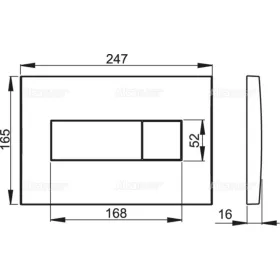 AlcaPlast M371 Nyomólap, Króm-fényes