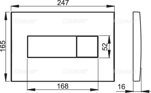 AlcaPlast M371 Nyomólap, Króm-fényes