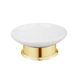   Performa Design szappantartó álló, ARANY talp, fehér kerámia tál (F21.03A.0.DR)