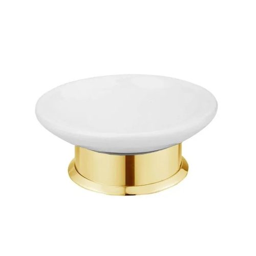 Performa Design szappantartó álló, ARANY talp, fehér kerámia tál (F21.03A.0.DR)