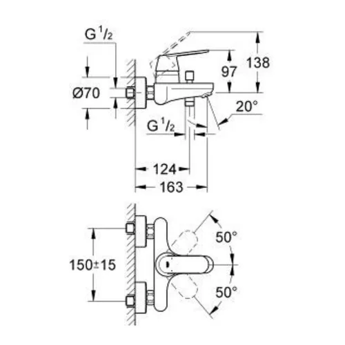 Grohe EUROSMART Cosmopolitan kádcsaptelep (32831000) - Bemutató darab kiárusítás!