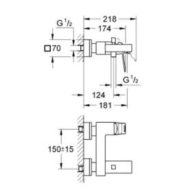   Grohe EUROCUBE kádcsaptelep (23140000) - Bemutató darab kiárusítás!