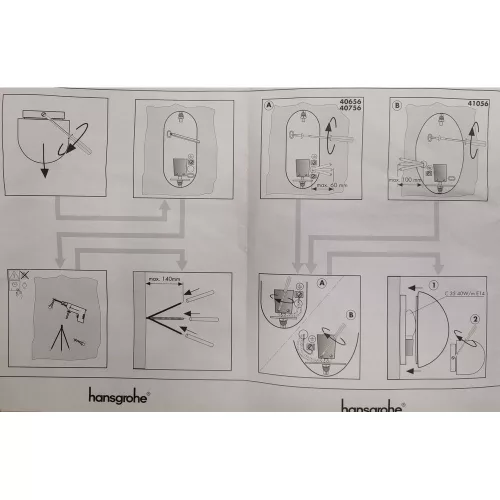 Hansgrohe-Axor Arco fali lámpa 40656 21x9cm króm+mattfehér üveg Kiárusítás!