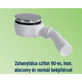Roltechnik zuhanytálca szifon 90-es,inox ( 63 mm magas)