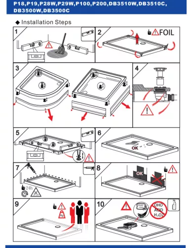 Sanotechnik VESTA zuhanytálca íves 90x90x15cm R550, ABS, levehető előlappal,    lábbal, szifonnal (P29W)