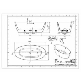   Sanotechnik MIAMI térben álló akril fürdőkád  170x82x58,5 cm G9027