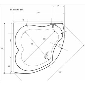 Sanotechnik LA PALMA sarokkád 149x149x45 cm 993000