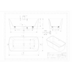   Sanotechnik ORLANDO térben álló akril fürdőkád 180x85x61,5 cm G9028
