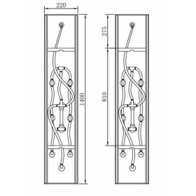 Sanotechnik LYON zuhanypanel mintás üveg 140x22 cm DG8030