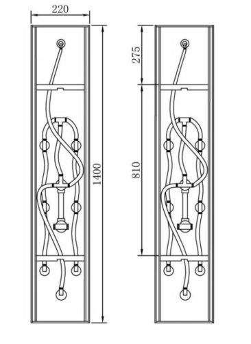 Sanotechnik LYON zuhanypanel mintás üveg 140x22 cm DG8030