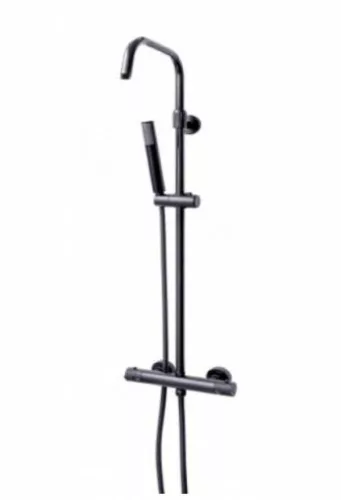 Sanotechnik AB100 sínes fekete zuhanyrendszer termosztátos csapteleppel 63x37x48 cm AB100