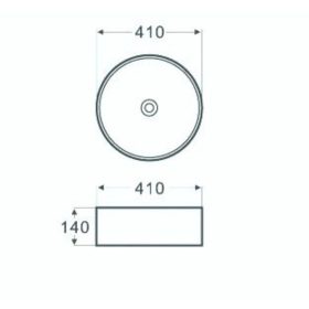   Sanotechnik SLIM ráépíthető fekete kerámia mosdó kerek K422B  41x41x14cm