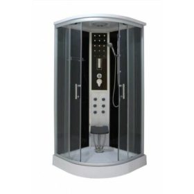   Sanotechnik COMFORT íves fekete hidromasszázs zuhanykabin 100x100x215 cm CL100