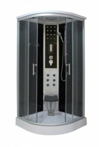 Sanotechnik COMFORT íves fekete hidromasszázs zuhanykabin 100x100x215 cm CL100