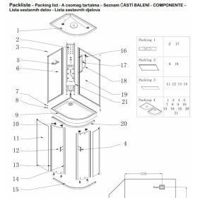   Sanotechnik VARIO balos komplett hidromasszázs zuhanykabin 80x120x215 cm CL120