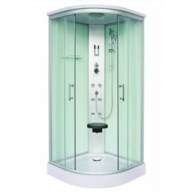   Sanotechnik SCALA íves fehér hidromasszázs zuhanykabin 90x90x215 cm CL106