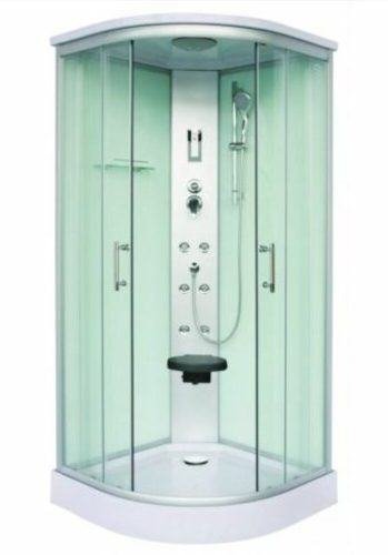 Sanotechnik SCALA íves fehér hidromasszázs zuhanykabin 90x90x215 cm CL106