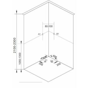   Sanotechnik BALATON1 komplett zuhanykabin íves fekete 80x80x203cm PS10B