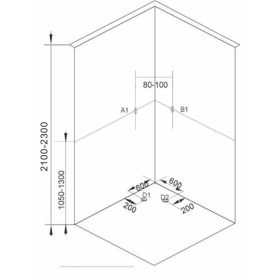   Sanotechnik BALATON2 komplett zuhanykabin fekete íves 90x90x203 cm PS11B