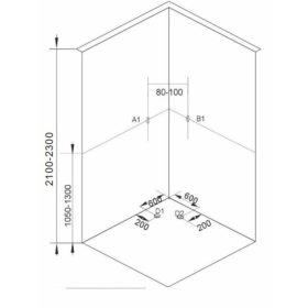   Sanotechnik BELA1 komplett zuhanykabin fekete íves 80x80x203 cm PS12B