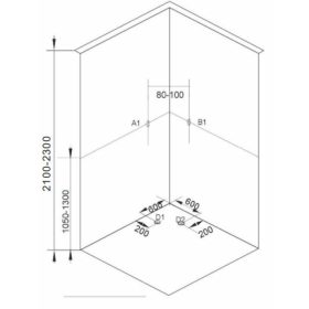   Sanotechnik BELA2 komplett zuhanykabin fekete íves 90x90x203 cm PS13B
