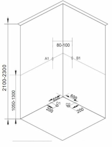 Sanotechnik BELA2 komplett zuhanykabin fekete íves 90x90x203 cm PS13B