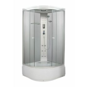   Sanotechnik BALI komplett hidromasszázs zuhanykabin íves fehér 90x90x205 cm PR55