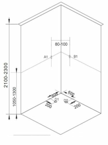 Sanotechnik OCEAN1 komplett zuhanykabin íves króm 80x80x203 cm PS12