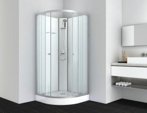 Sanotechnik IDEA1 komplett zuhanykabin íves fehér 80x80x203 cm PS10