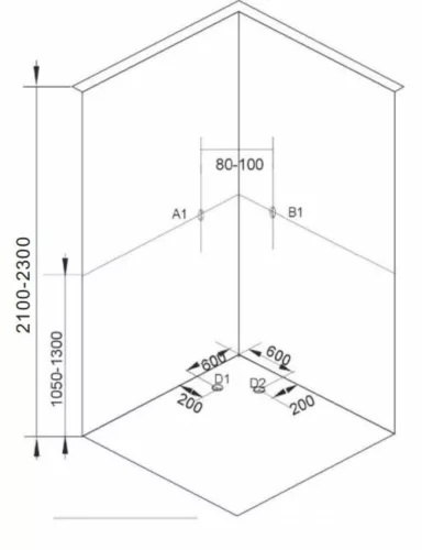 Sanotechnik FORTE2 komplett  zuhanykabin szögletes ezüst 90x90x203 cm  PS15