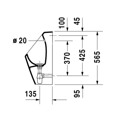 Duravit D-CODE piszoár 0829300000 hátsó bekötésű Kiárusítás!