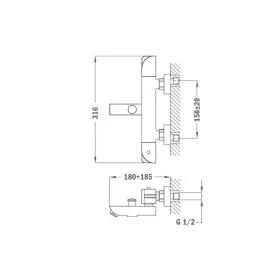   Teka Soller termosztátos kád csaptelep zuhanyszett nélkül 851010200