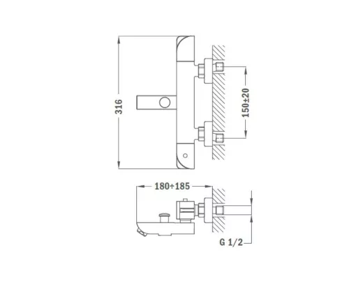 Teka Soller termosztátos kád csaptelep zuhanyszett nélkül 851010200