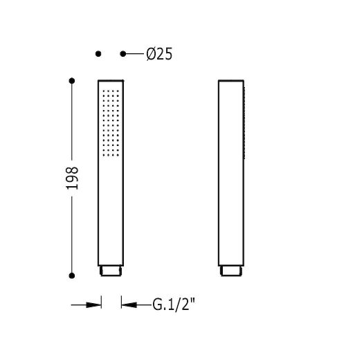 Tres TUB zuhanyfej henger (RÉZ), vízkőmentes, MATT ARANY (03411601OM)