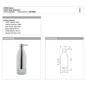   Hansgrohe-Axor Starck fali folyékonyszappan adagoló 40819000 Kiárusítás!