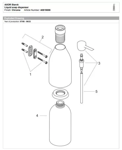 Hansgrohe-Axor Starck fali folyékonyszappan adagoló 40819000 Kiárusítás!