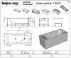 Kolpa Evelin egyenes fürdőkád 170x75cm kádlábbal és szifonnal AKCIÓ!