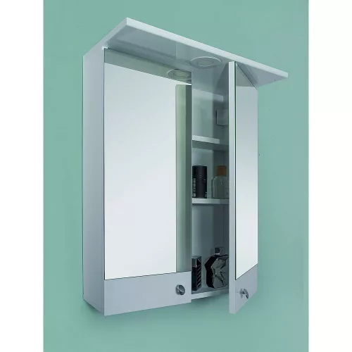 Polwood LINK 60 tükrösszekrény + LED világítás, magasfényű fehér