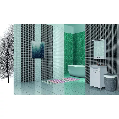 Polwood LINK 60 tükrösszekrény + LED világítás, magasfényű fehér