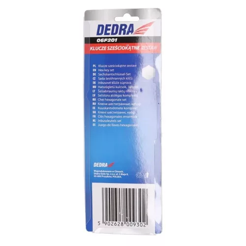 Dedra Imbuszkulcsok 1,5-10mm (9 db) CrV