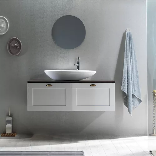 CeraStyle OLIVE - PULTRA ültethető - Top Counter - porcelán mosdó - 75 x 38 cm fehér
