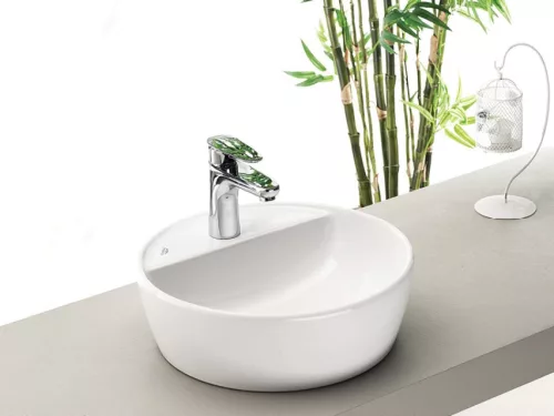CeraStyle - Top Counter pultra ültethető porcelán mosdó - ONE - O - csaplyukas -d 42cm