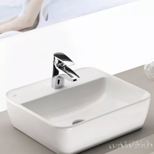 CeraStyle - Top Counter pultra ültethető porcelán mosdó - ONE - csaplyukas - 55x45cm