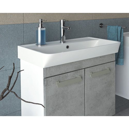 Polwood NEON 60 fürdőszoba bútor kerámia mosdóval, betonszürke